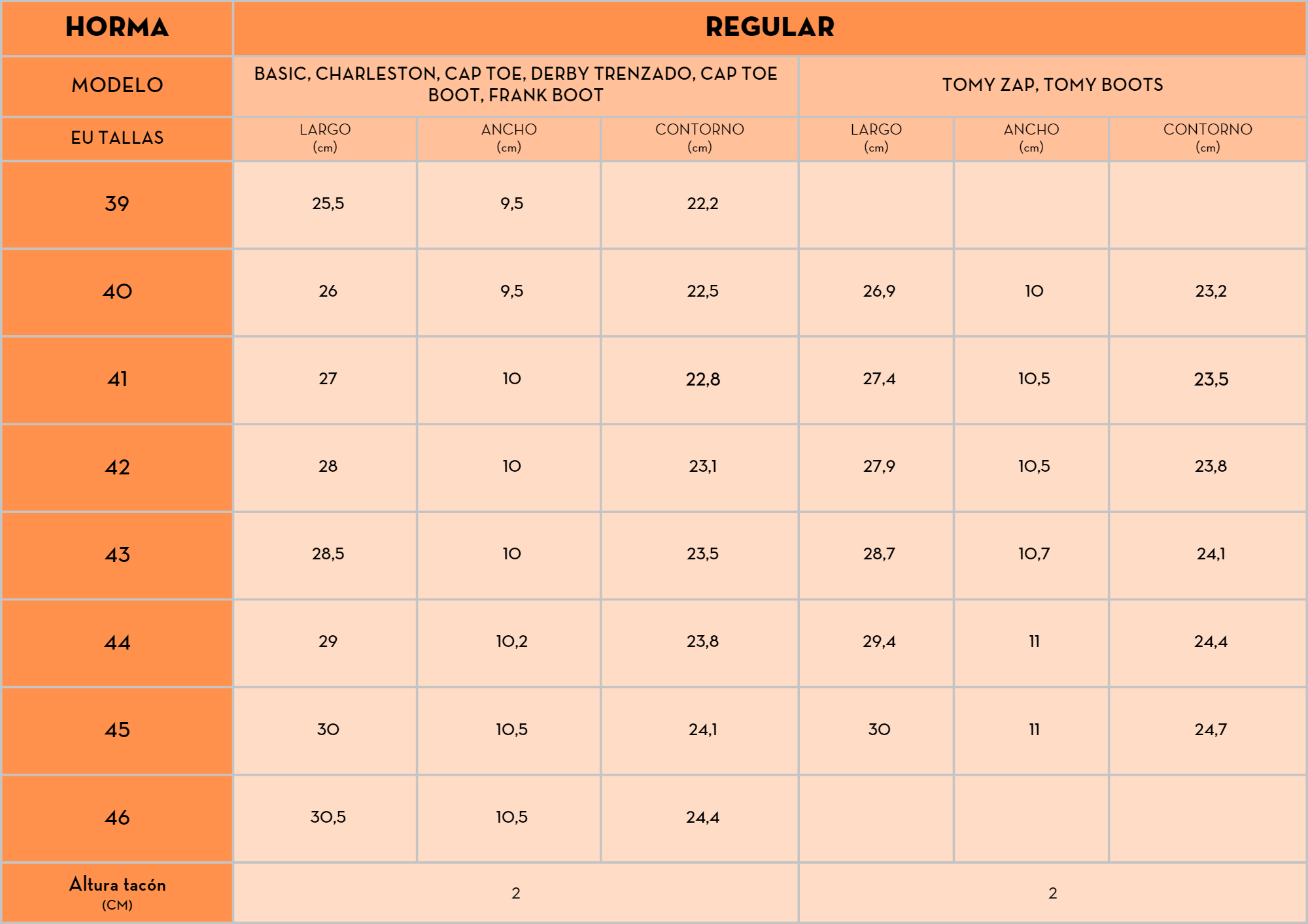 Medidas pie tallas new arrivals